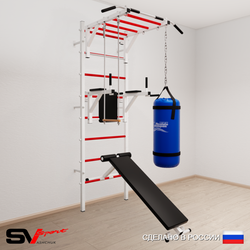 Шведская стенка Sv Sport 5533 (Турник рукоход/Брусья/Скамья/Трапеция/Цепь/Мешок 30кг)