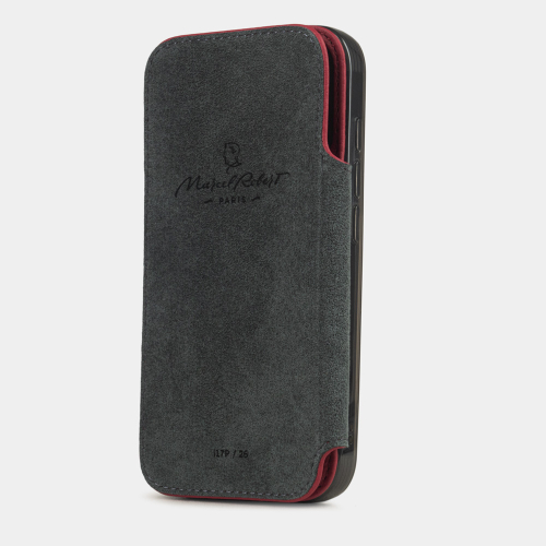 Чехол-книжка для iPhone 17 Pro Max - кожа телёнка, красный