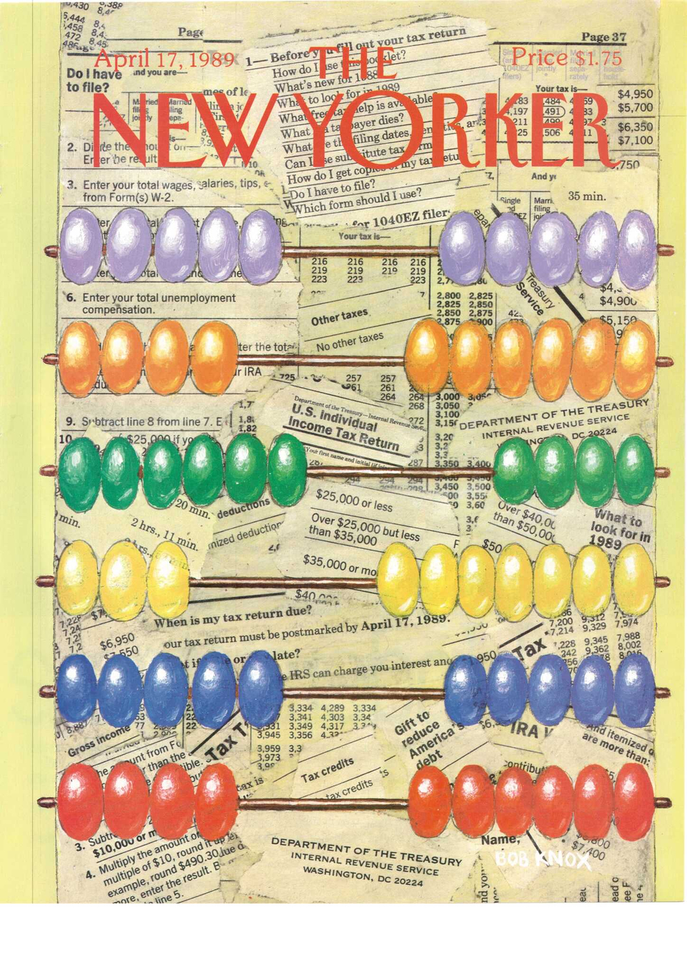 Журнал The New Yorker 17-04-1989, обложка