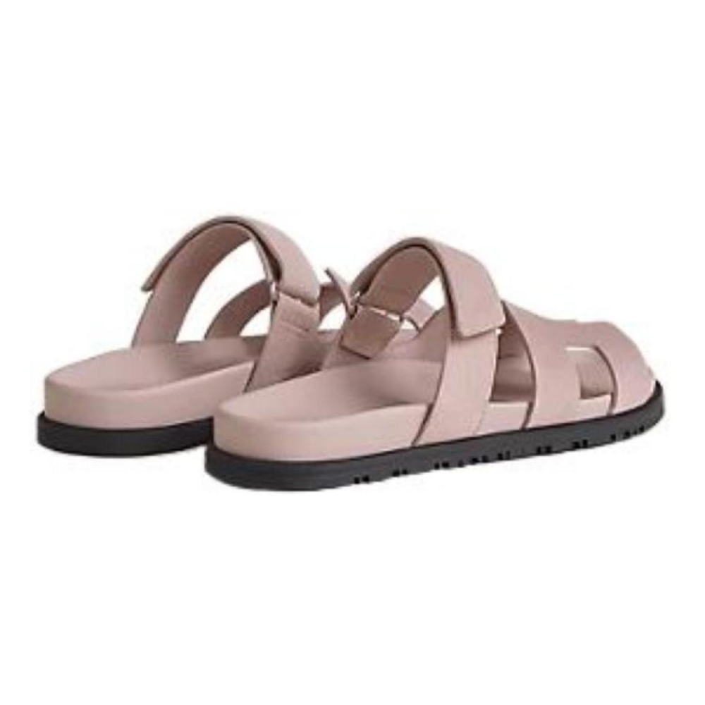 Hermes Chypre simple fashion one-word slippers women's pink, H222297Z 27