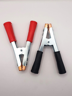 Зажим КЛЕМЫ (крокодил) для проводов АКБ до 1000 А (2 шт.) длина 150 мм медные наконечники