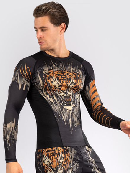 Рашгард Venum Tiger Black/Neo Orange L/S