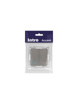 Выключатель 2-кл. СП Accent 6-105-09 10А IP20 250В с подсветкой AL/CU титан Intro Б0063525