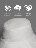 Белая детская панама на лето с завязками