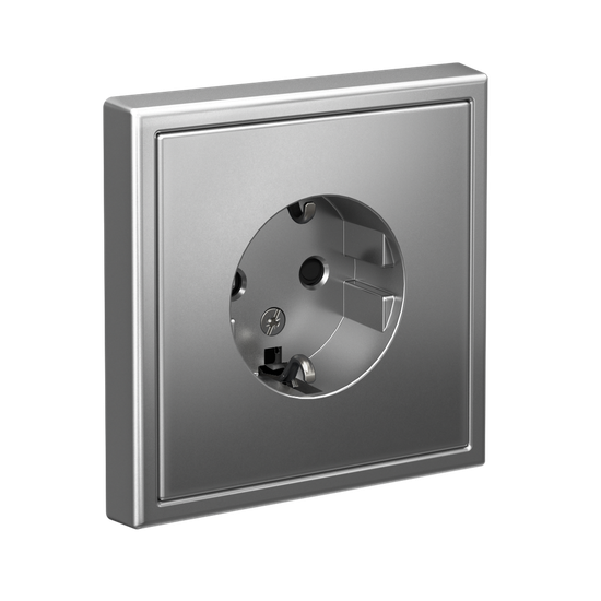 Розетка ArtGallery 16А с заземл. защ. шторки механизм сталь SE GAL000945