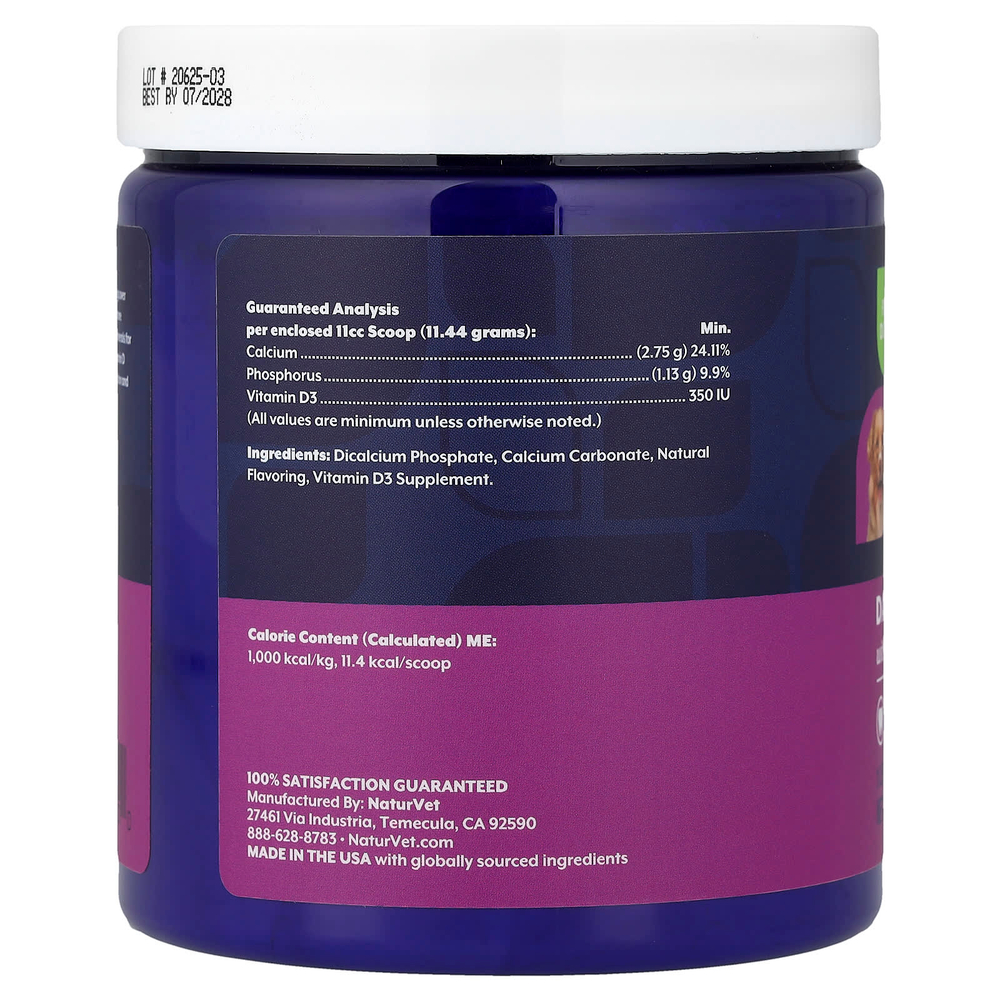 NaturVet, Daily Bone Support, добавка для поддержки костей бедренной кости и суставов, для собак, 453 г (1 фунт)