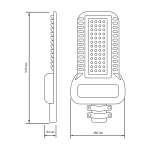 Св-к Gauss LED уличный  QPLUS 150W 18000lm 5000K 120-260V IP65 535*260*64мм черн КСС "Ш" 629535315