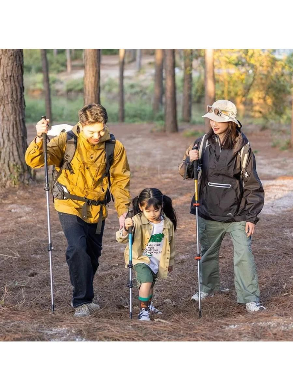 Палка треккинговая Naturehike ST 01 6061 (3-секции) NH17D001-Z (62-135cm) золото