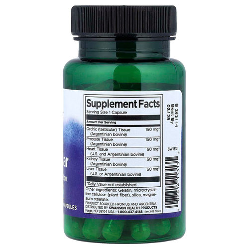 Swanson, Multi-Glandular, средство для мужского здоровья, 60 капсул