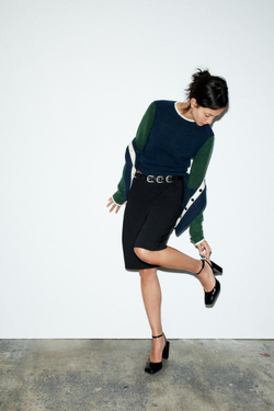 ZARA ТРИКОТАЖНЫЙ ДЖЕМПЕР В ЦВЕТЕ КОЛОР-БЛОК, РАЗНОЦВЕТНЫЙ