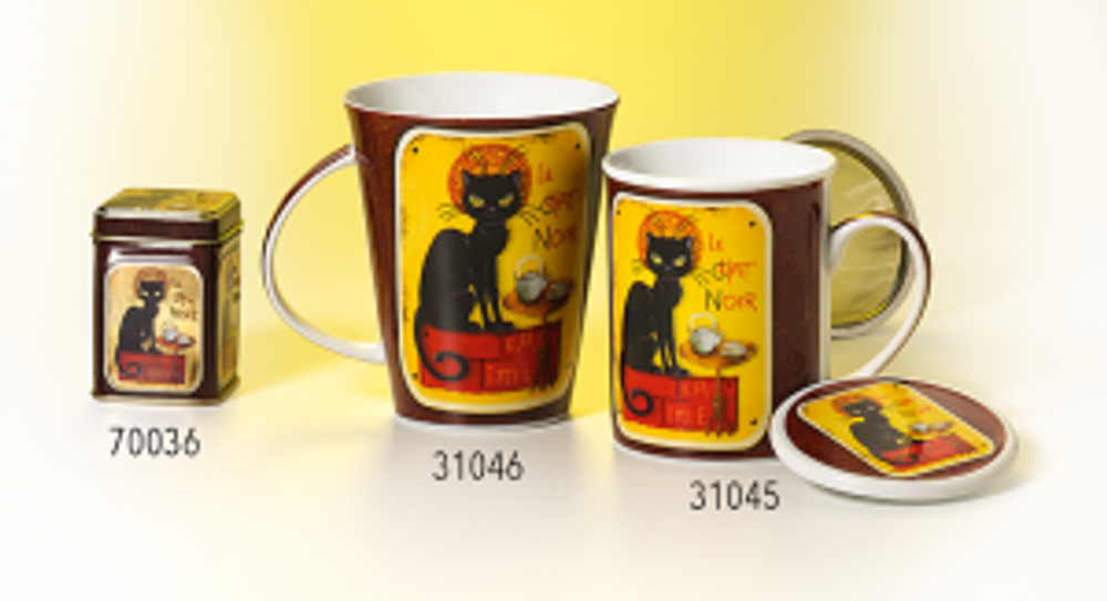 Кружка с крышкой "Черный кот"