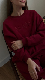 Свитшот Мама премиум утепленный, Винный