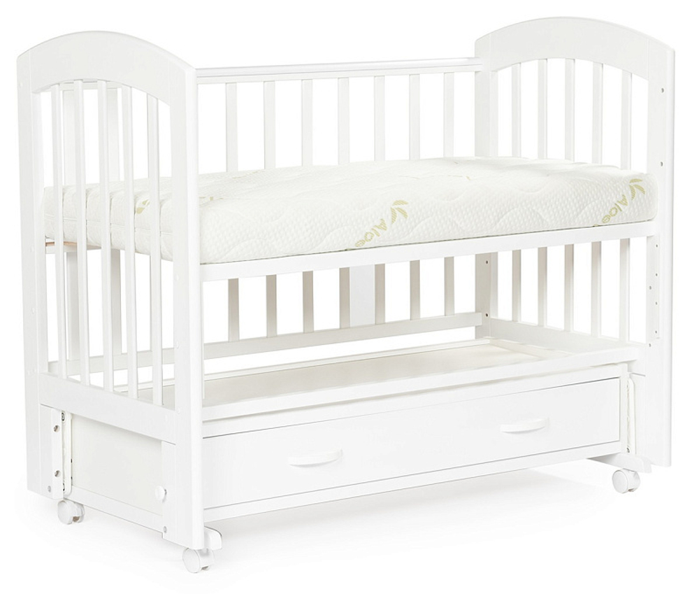 Детская кроватка Bebizaro Regency маятник универсальный с ящиком 01 White