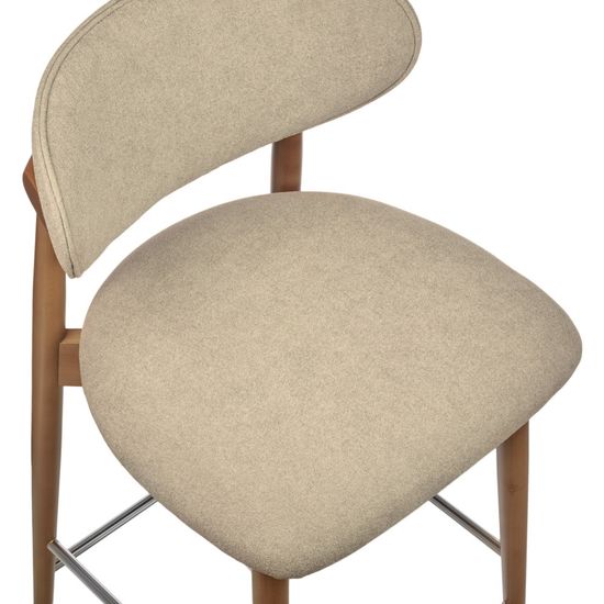 Стул полубарный Lucas 3 латте букле ножки цвета орех