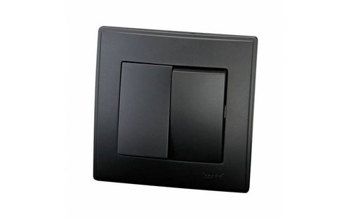 LESYA 705 4242 101 Выключатель двойн. черн. бархат матовый вставкой (10шт)120шт