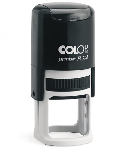 Печать на автоматической оснастке Colop R24 с крышкой Д25 мм
