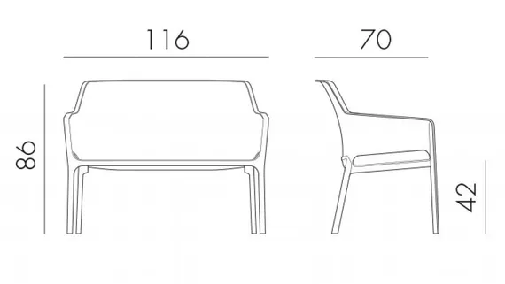 Пластиковый диван Net Bench белый