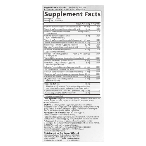 Garden of Life, Компания Dr. Formated Multi +, поддержка метаболизма, 30 капсул