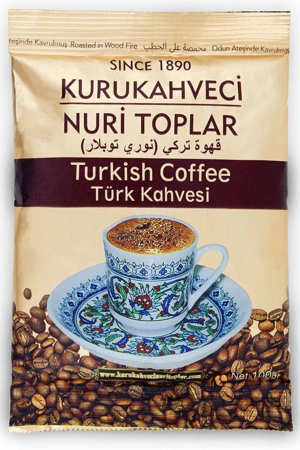 Кофе "KURUKAHVECI" молотый, обжаренный на дровах 100 гр/NURI TOPLAR. Турция