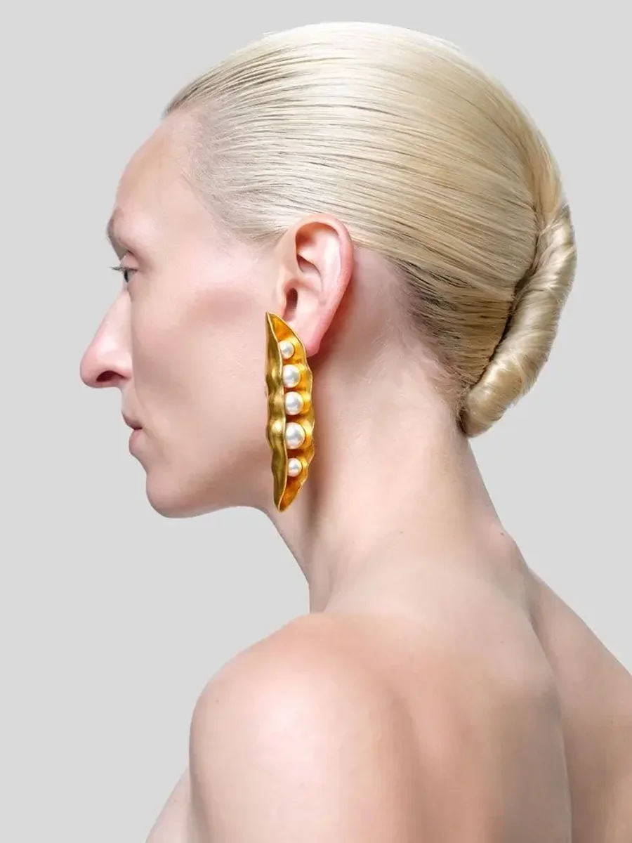 Серьги золотые Горошек, Золотые