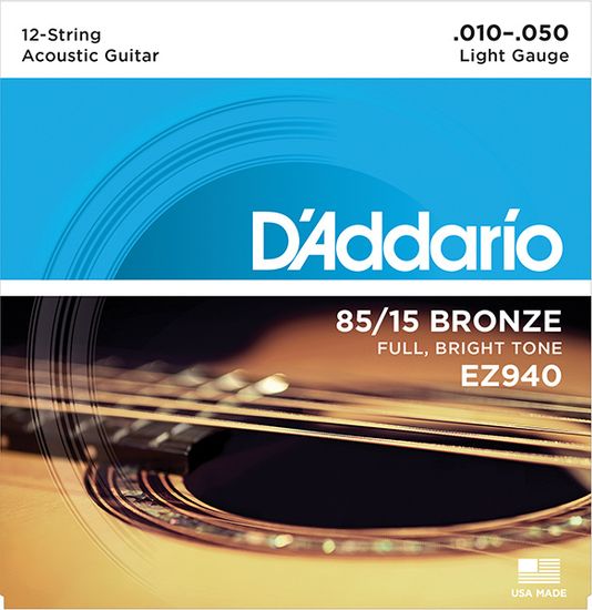 Струны для 12 струнной акустической гитары 10-50 D'ADDARIO EZ940