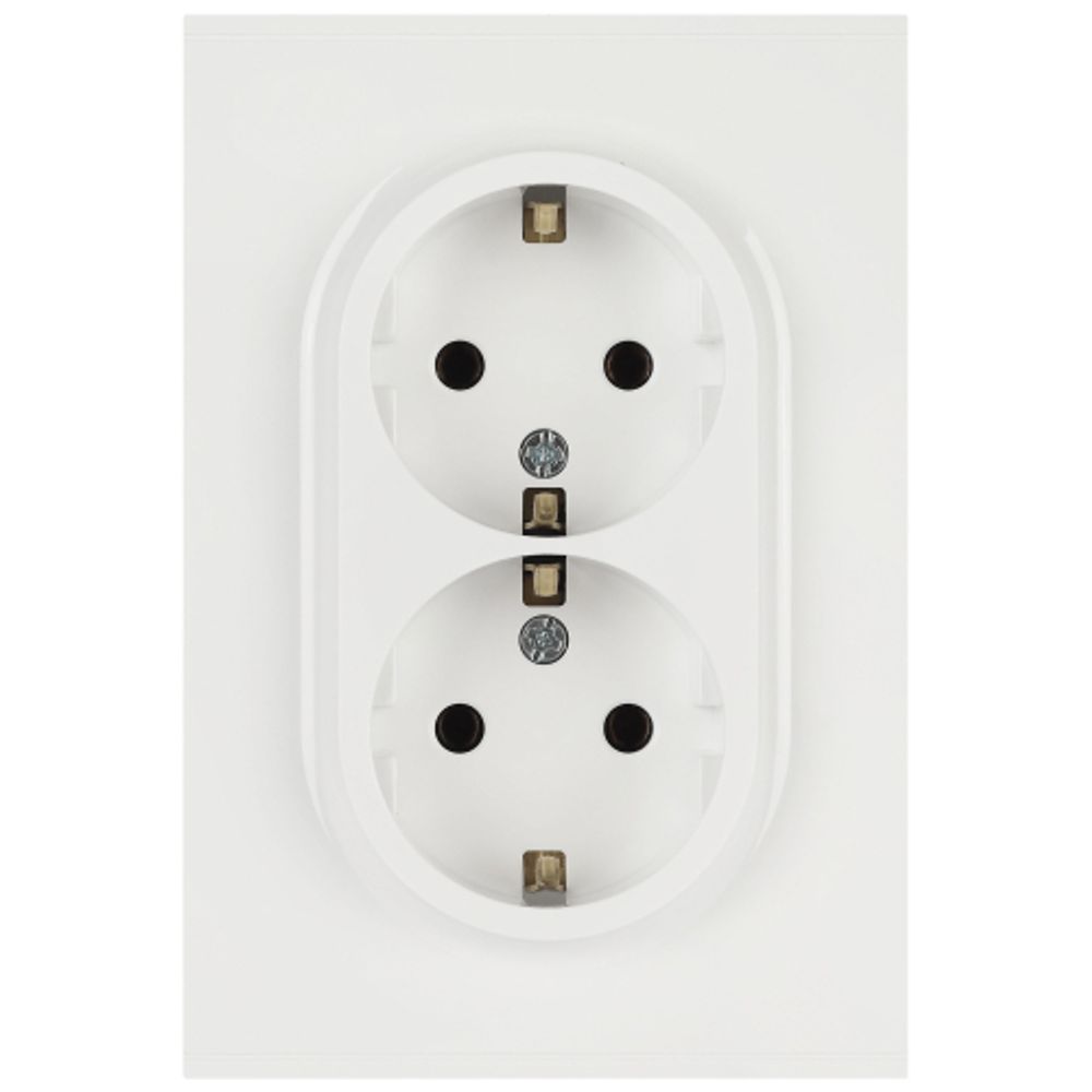 Розетка ЭРА Arktik 16-2104-01 двойная с заземлением 2X2P+E Schuko 16А-250В белый