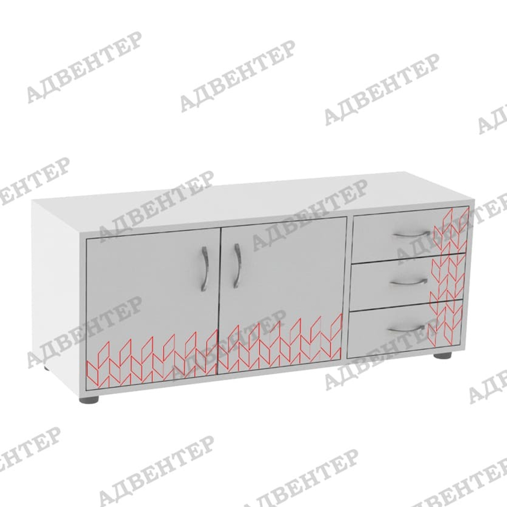 Тумба-пенал горизонтальная с 3 ящиками