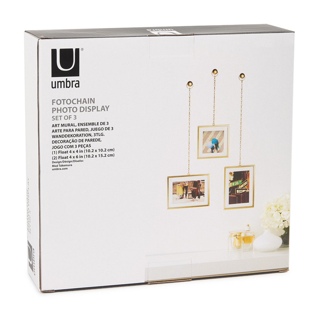 Мультирамка fotochain, латунь, 3 элемента