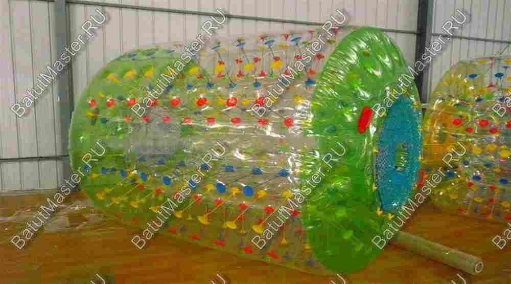 Аттракцион Водный роллер (Гидророллер) «Прозрачно - зелёный» ПВХ 2*1,8*1,8 м