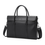 POLO Top Grain Cow Leather Men"s Crossbody Bag Briefcase Large Men"s Black