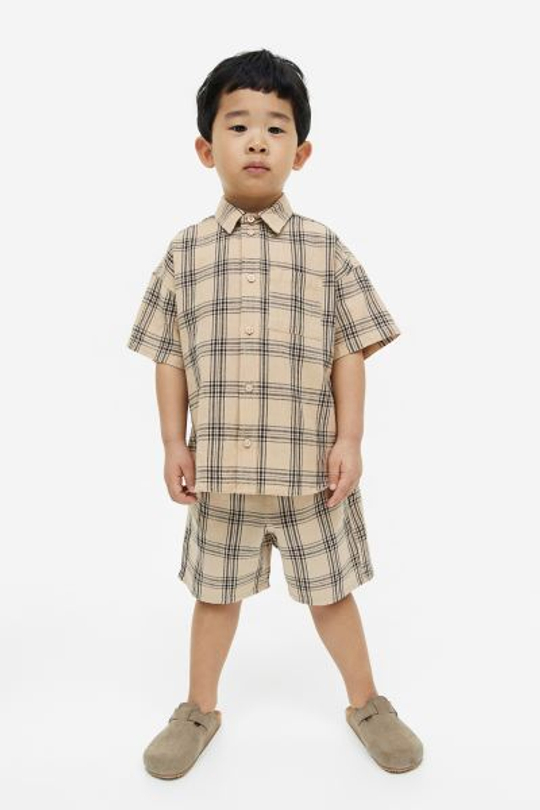 H&M Хлопковые шорты, бежевый