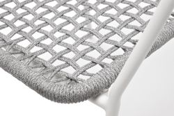 "Тунис" стул плетеный из роупа, каркас алюминий белый, роуп светло-серый