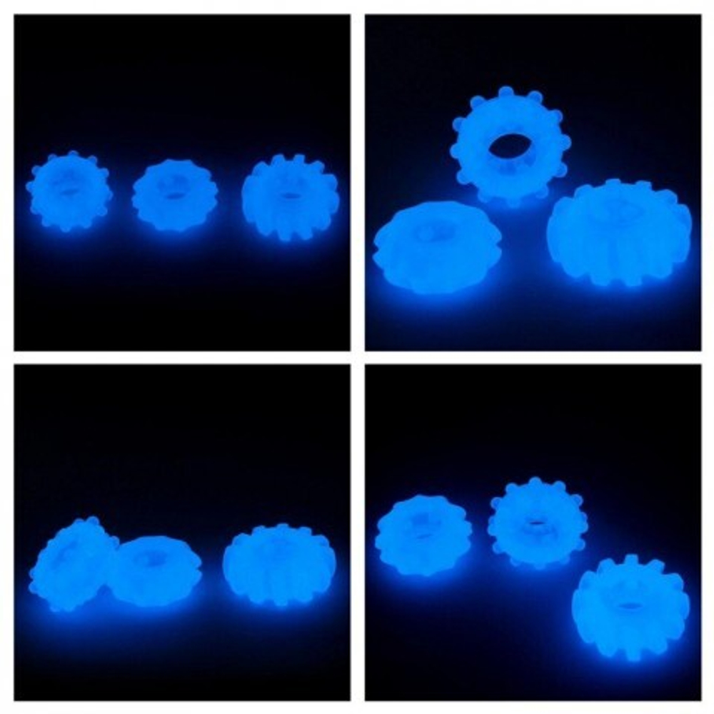 Набор эрекционных колец 3 шт. Lumino Play Penis (светятся в темноте)