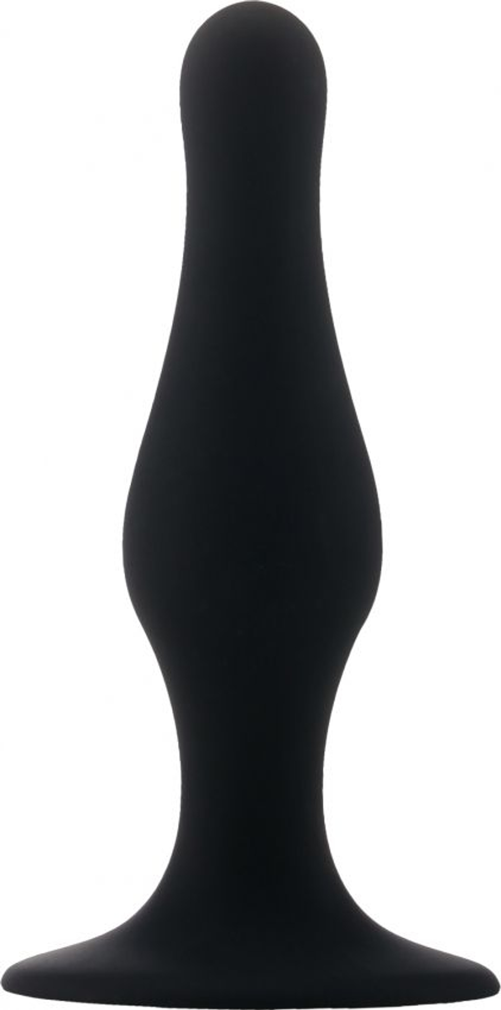 Чёрная анальная пробка с длинным кончиком Butt Plug with Suction Cup Medium (Цвет: черный)