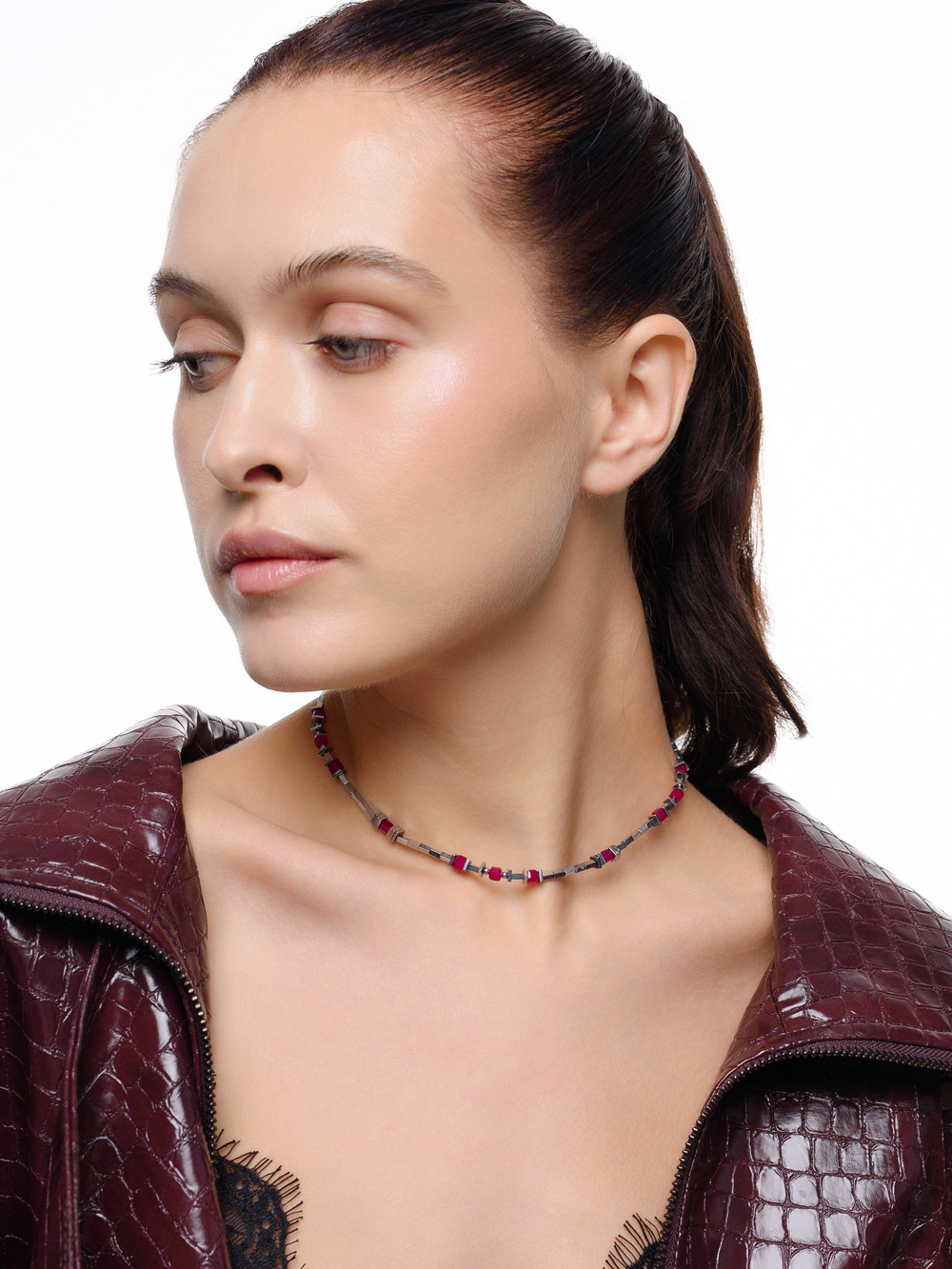 Чокер "Red hematite mini" Silver