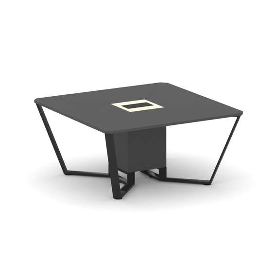 Steel Meet Стол переговорный квадратный KM-PR.B.SP-08 Антрацит/Ваниль Глянец/Металл Черный 1600*1600