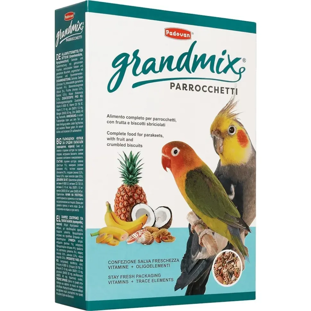 Padovan grandmix parrocchetti корм для средних попугаев комплексный основной - 400 г