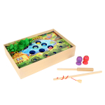 Развивающая игрушка деревянная Рыбалка пруд, огород, коробка C-41682