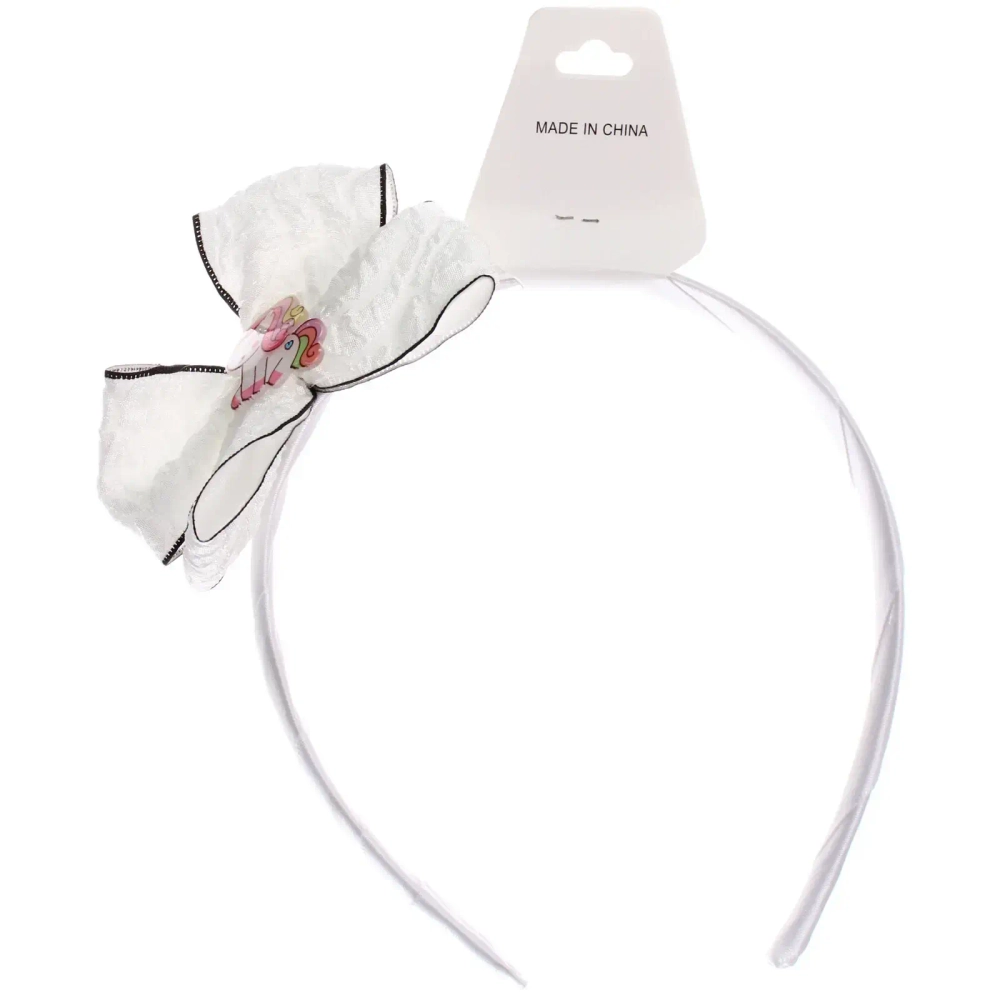 Ободок для волос детский на блистере «РОЗОВОЕ ОБЛАКО», единорожек, микс 6 цветов, 1см