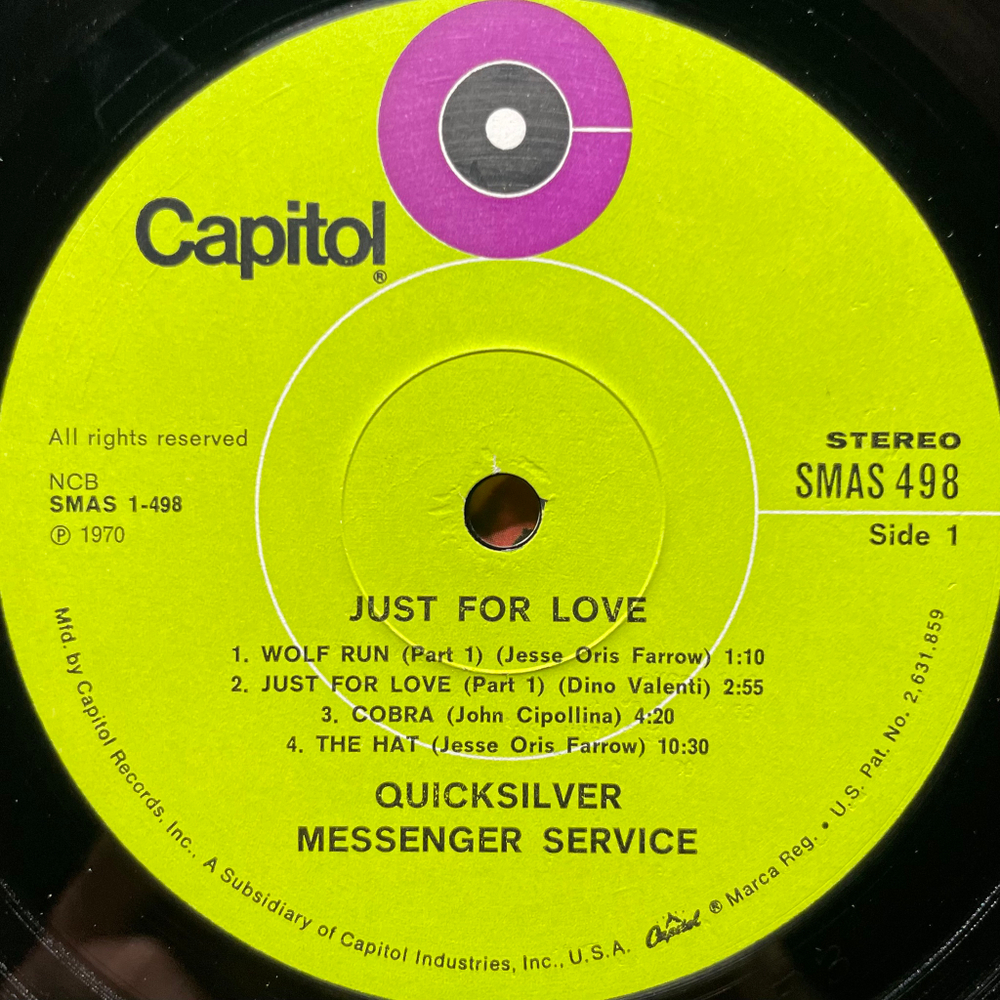 Виниловая пластинка Quicksilver Messenger Service ‎– Just For Love LP