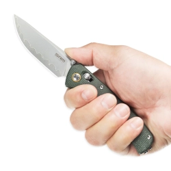 Нож складной SRM 255L-MG3 Medal Beadblast (140Cr Laminated, Green Micarta)