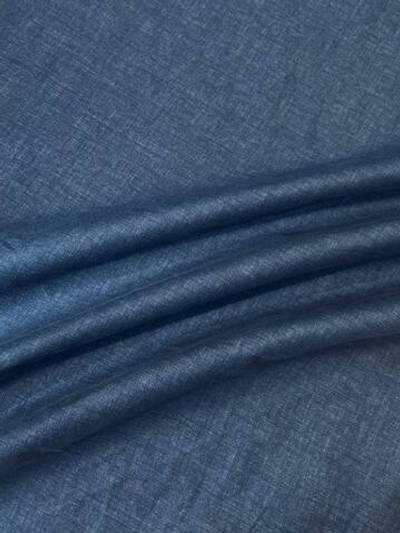 Курточно-плащевая ткань лен на дублерине с мембраной темно-бирюзовый