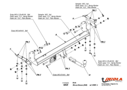 Фаркоп IMIOLA N.025 Nissan Navara со ступенькой 2005-(паспорт и сертификат в комплекте)(без электрики)