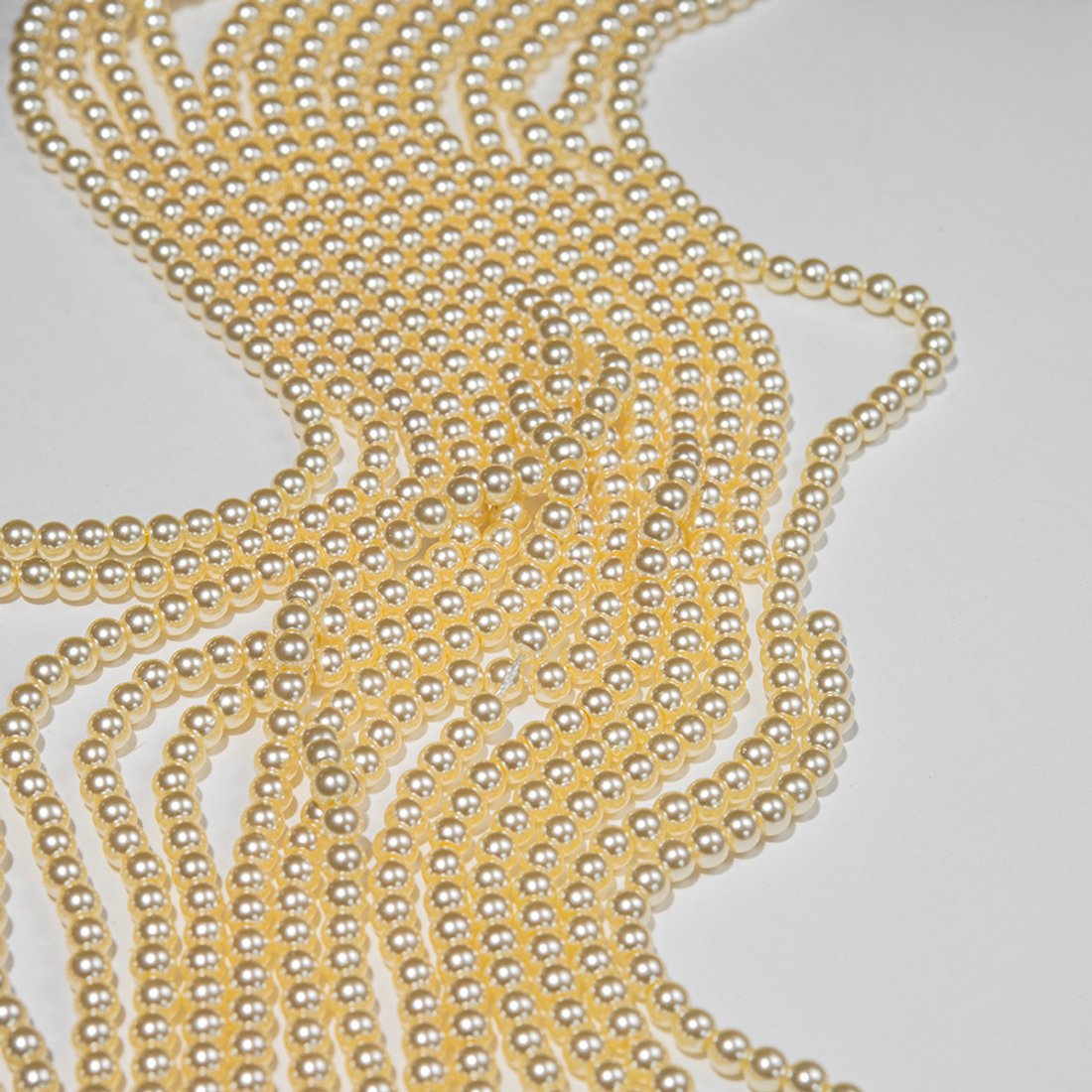 Хрустальный жемчуг, оттенок "Butter", шар 4мм