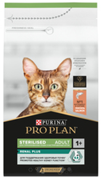 ProPlan 400г Sterilised Renal Plus Сухой корм для стерилизованных кошек Лосось