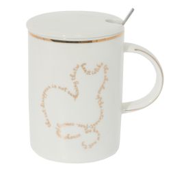 GAEM Кружка с крышкой и ложкой, 400 мл, L11,5 W8 H11,5 см, 4в.