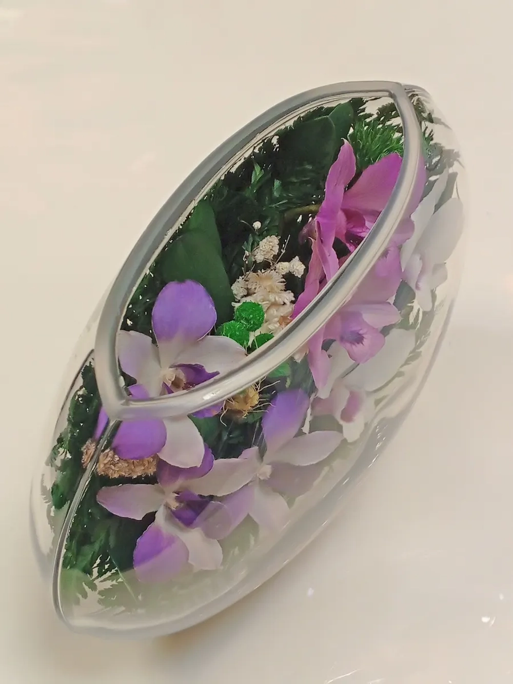 натуральные цветы в стекле, вакуум