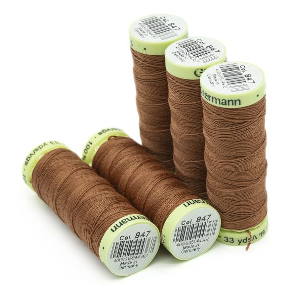 Нитки отделочные Gutermann Top Stitch 30 (30 метров), 5 кат. | 847 медно-коричневый