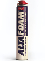 Монтажная пена ALTAFOAM PRO 750 мл (всесез.) пистолетная 700 гр, до 40 литров