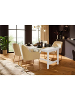 Дизайнерский обеденный стол 220х90х74 см Таула из массива дуба с 2 ящиками, белый